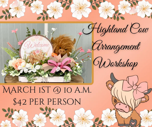 In Person Class: Highland Cow Arrangement