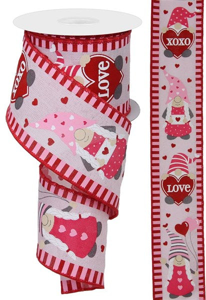 RGE114215 2.5"X10yd Valentine Gnomes on Royal Pwdr Pnk/Wht/Pnk/Gry