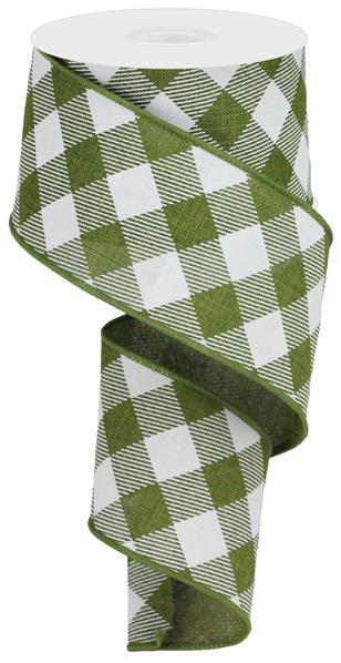 RGA126552      2.5" X 10Yd Diagonal Check On Royal        Green/White