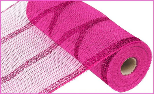 RY840111   10.25" x 10yd Wide Tinsel/Pp/Foil Mesh   Hot Pink