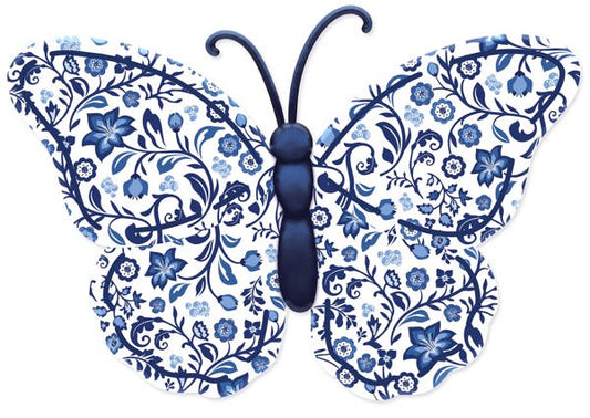 MD1554E3  12"L x 8.3"H Chinoiserie Butterfly