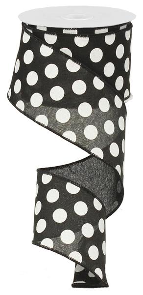 RX9146X6  2.5" x 10yd Medium Multi Dots Black/White