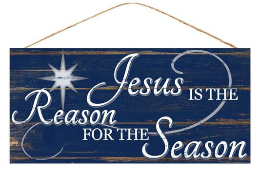 AP8184    12.5"L x 6"H Jesus Is The Reason   Navy/White