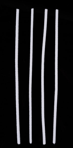 MA200427    12"L x 6mm Chenille Stems   White