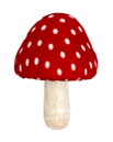 63248RD   H16"XW5"   Polkadot Mushroom Pick    Red