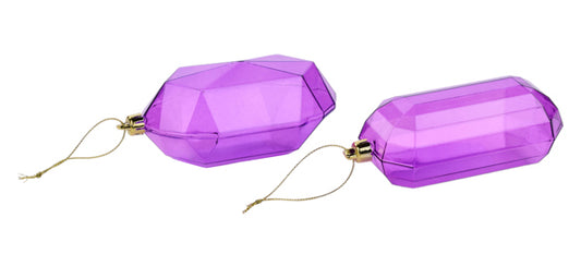 XJ544484    5"L Rectangle Gem Ornament    Purple