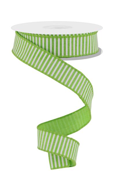 RG7780E9   7/8" x 10yd Horizontal Stripes/Royal   Lime Green/White