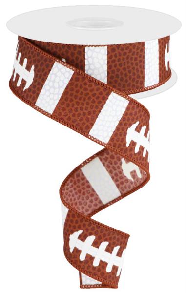 RG1092     1.5" x 10yd Football Laces      Brown/White