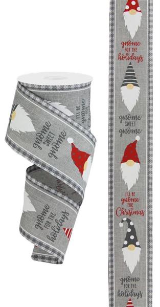 RG0879810 2.5”x10YD Christmas Gnome Ryl/Gingham