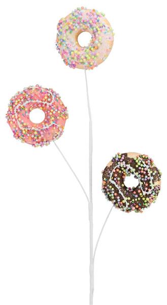 MN0169   28"L Glitter Sprinkles Doughnut Spray   White/Pink/Chocolate