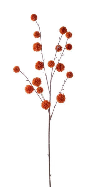 HA180120     33.5"L Mini Beaded Plastic Thistle Spray    Orange