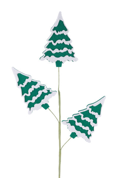 XP018106   30"H Glitter/Felt Pine Tree Spray   Emerald/White