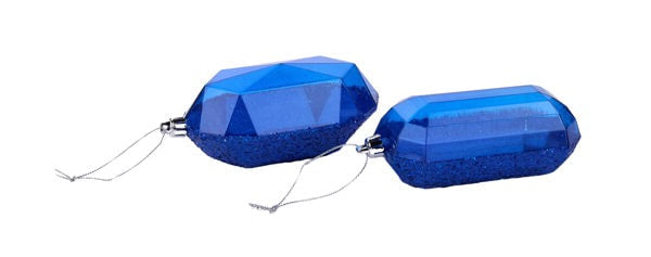 XJ552325   5.25"L Laser Glitter Gem Ornament    Royal Blue