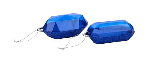 XJ552325   5.25"L Laser Glitter Gem Ornament    Royal Blue