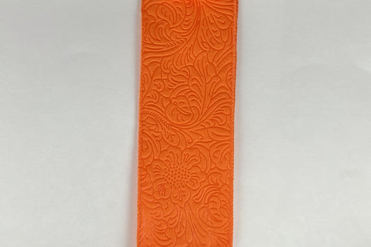 42466-40-19    2.5"X10YDS    Embossed Flower   Orange