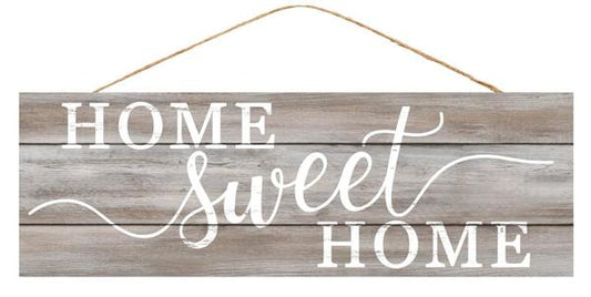 AP818944  15"L X 5"H Home Sweet Home Grey Washed/White