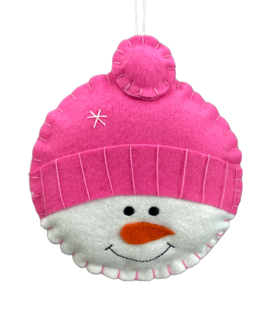 85707PK     6"DIA    Plush Snowman Head    Pink