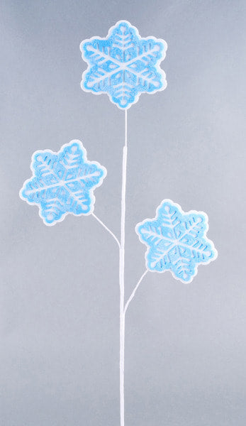 XP384614   30"L Felt/Fabric Snowflake Spray   White/Light Blue