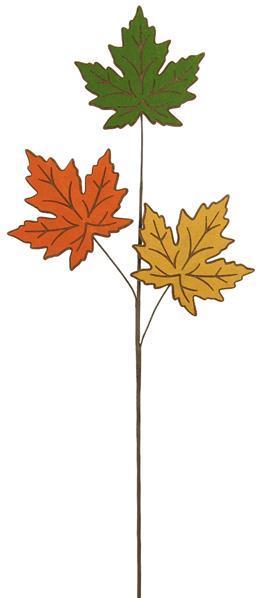 HA9035  30.75"L Felt Maple Leaf Spray     Brown/Moss/Orange/Mustard