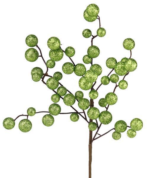 XP379635  17"L Round Mixed Glitter Ball Pick   Lime