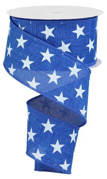 RGA111625       2.5" X 10Yd Stars On Royal     Royal Blue/White