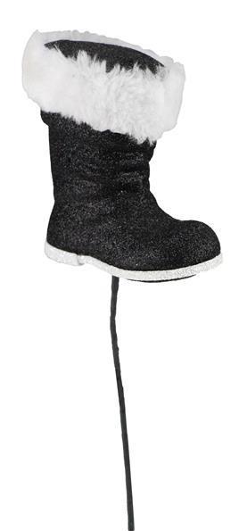 XP101697    11.5"L Santa Boot Pick    Black/White