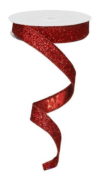 RJ203024    5/8" x 10yd Glitter On Metallic    Red