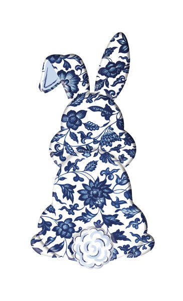 MD1543E3 15"H x 7.9"L Chinoiserie Bunny Bottom