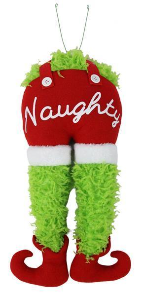 XC6283   18"H "Naughty" Elf Decor Kit   Lime Green/Red/White