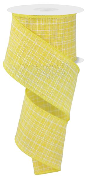 RGE121029  2.5" x 10yd Check Royal Burlap Yellow