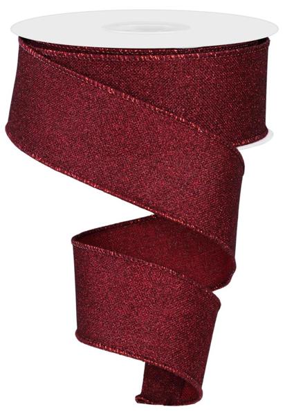 RGE138005  1.5" x 10yd Fine Glitter On Royal Burgundy