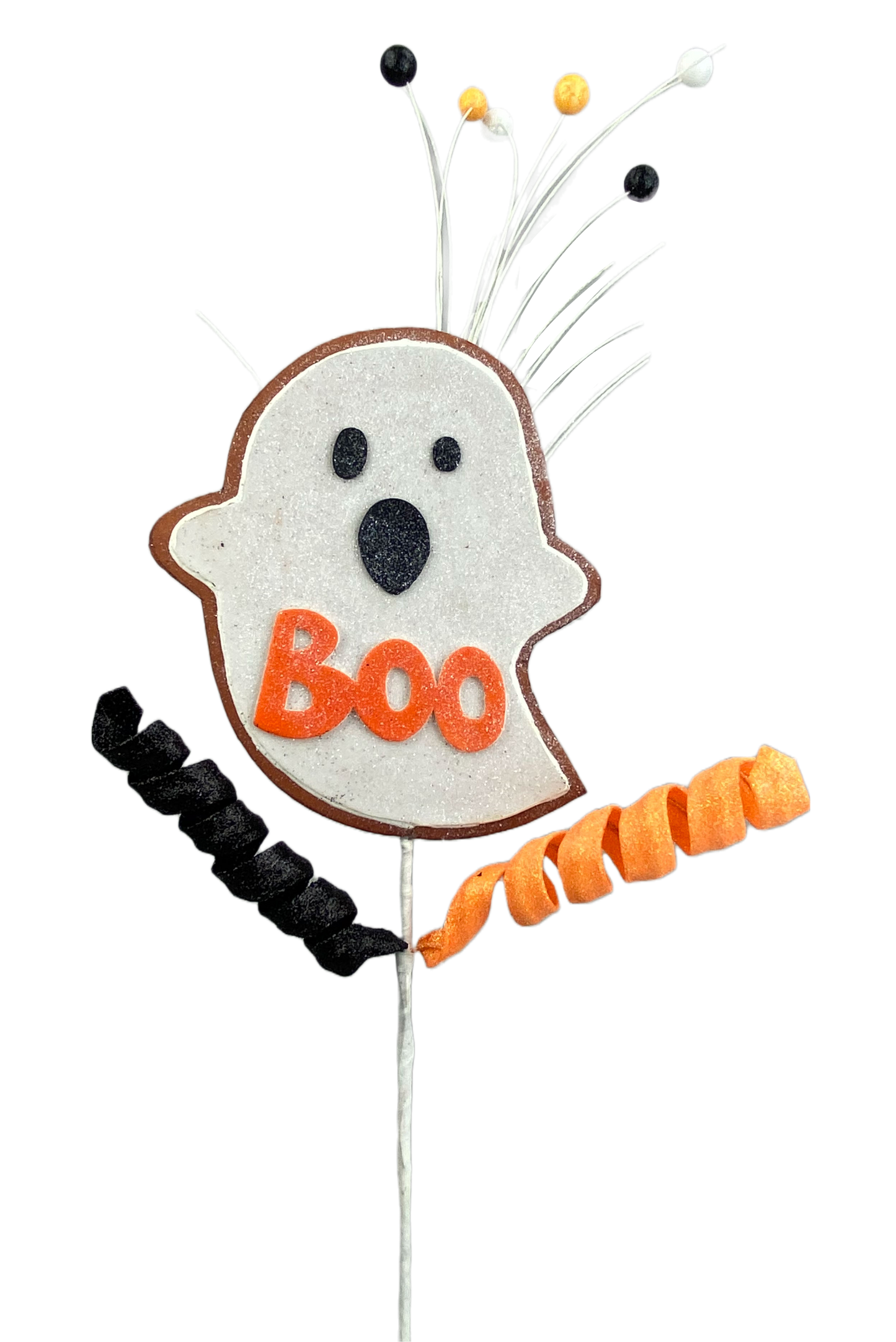 56962WT     25"H   Ghost Boo Cookie Spray   White/Orange/Black