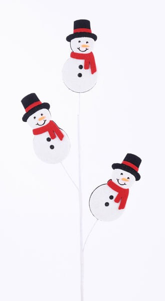 XP018324   30"H Glitter/Felt Snowman Spray    Red/White/Black