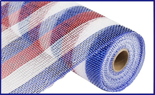 RE1332H3 10"X10yd Red White Blue Mesh