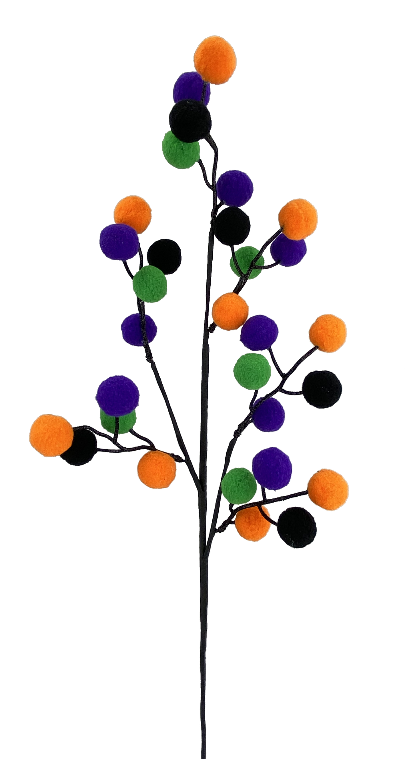 56892PUGNOR   28"H    Felt Ball Spray X3   Purple/Green/Orange