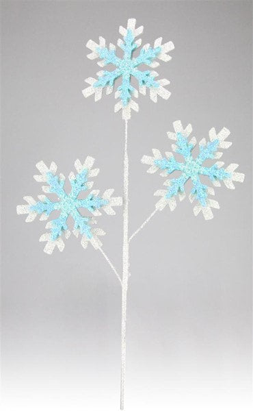 XS9915H6 28"H Eva/Glitter 6" Snowflake Spray Light Blue/White