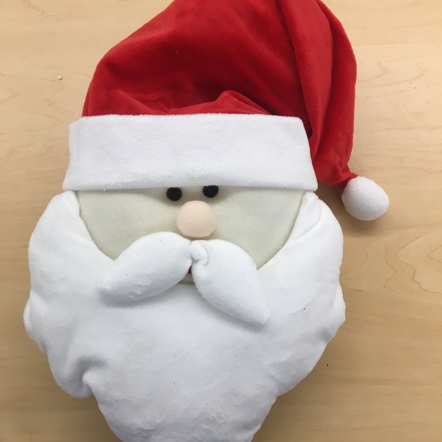 XN3593 20" Fabric Santa Head Pick Red/Wht