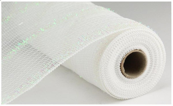 RY840127   10.25" x 10yd Wide Tinsel/Pp/Foil Mesh     White