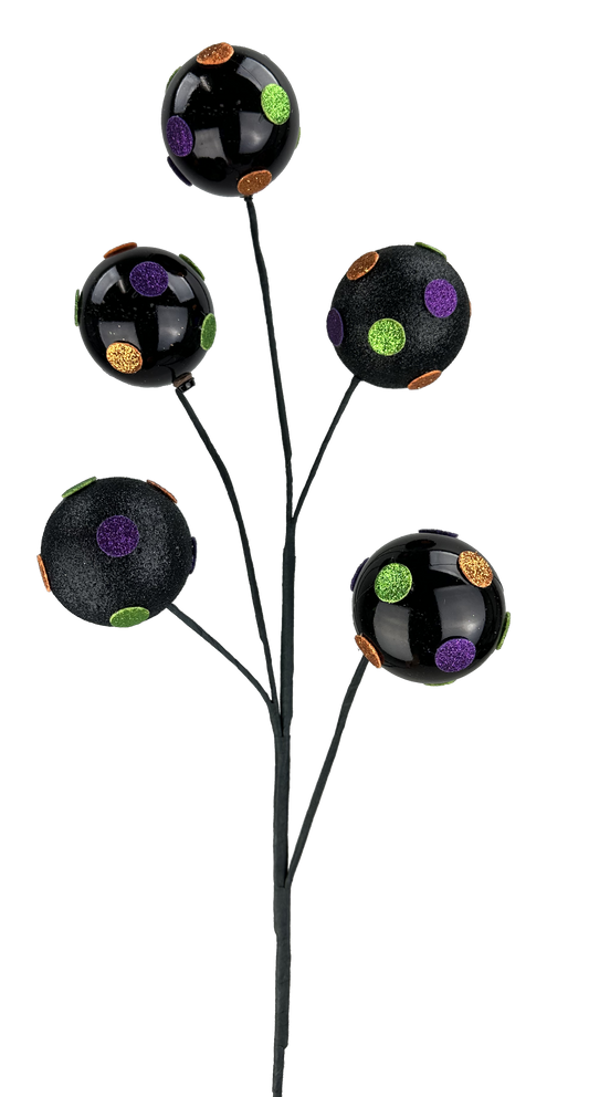 57092HAL    Polkadot Ball Spray H24    Black/Purple/Green/Orange