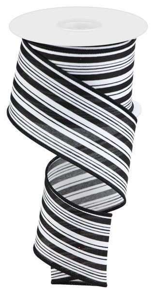 RGC150027   2.5" x 10yd Vertical Stripe/Royal   White/Black