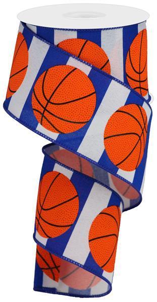 RGA1518DE    2.5" X 10Yd Bold Basketball W/Stripe    White/Orange/Black/Blue