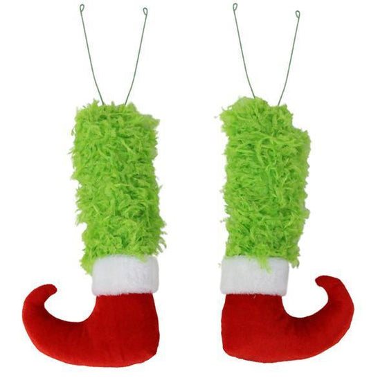 XP1023  S/2 23.5"Oal Furry Leg    Lime Green/Red/White