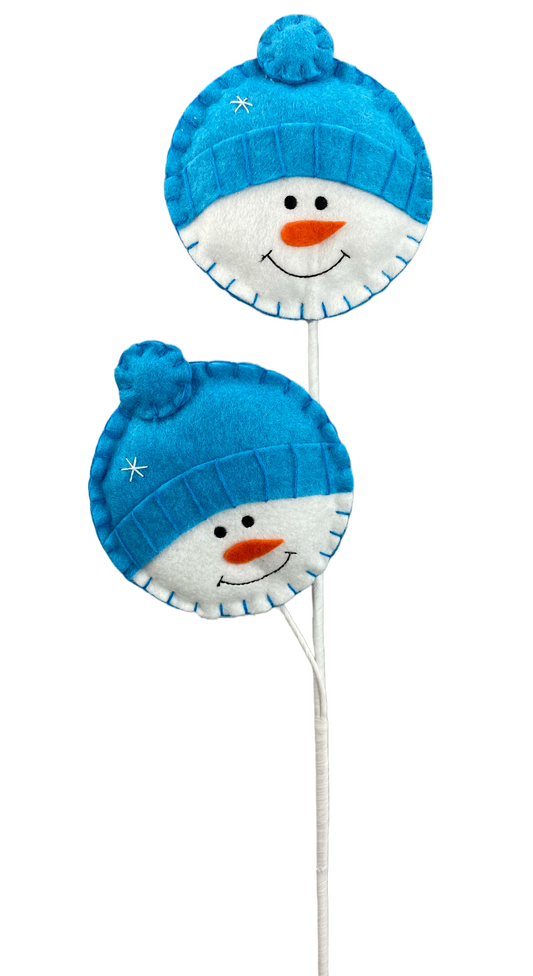 85706BL   25"H   Snowman Head Spray   Blue