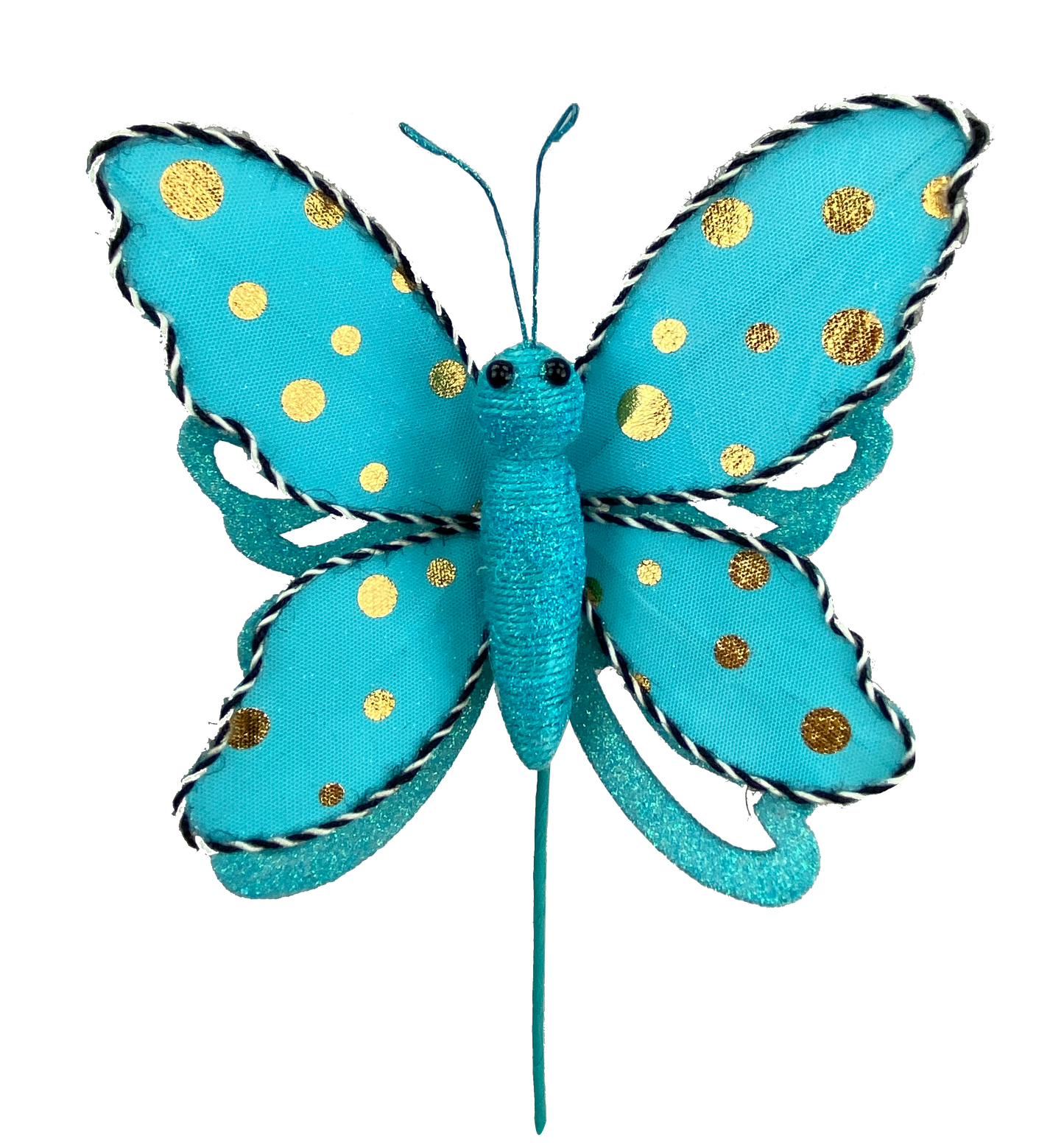 63111BL  H13xW7  Polkadot Butterfly Pick Blue