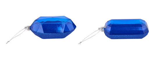 XJ563325   5.25"L Glitter Gem Ornament  Royal Blue