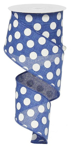 RX9146WR  2.5" x 10yd Medium Multi Dots Royal Blue/White