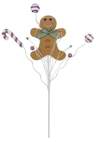 XP3826    25"H Gingerbread Man W/Candy Spray   Tan/White/Mint/Lt/Pnk