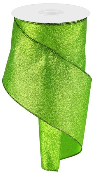 RGC1598E9    4" x 10yd Shimmer Glitter   Lime Green