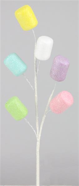 XP1014 12" Glitter Marshmallow Pick  Lime\Pink\Purple