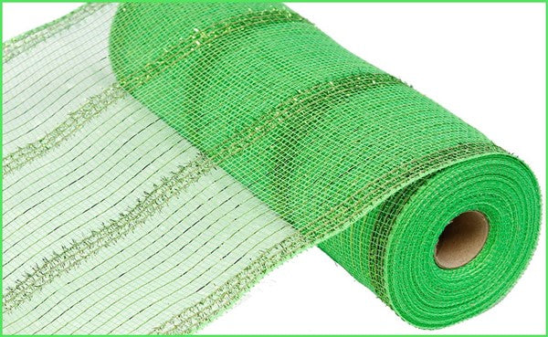 RY840130  10.25" x 10yd Wide Tinsel/Pp/Foil Mesh  Lime Green